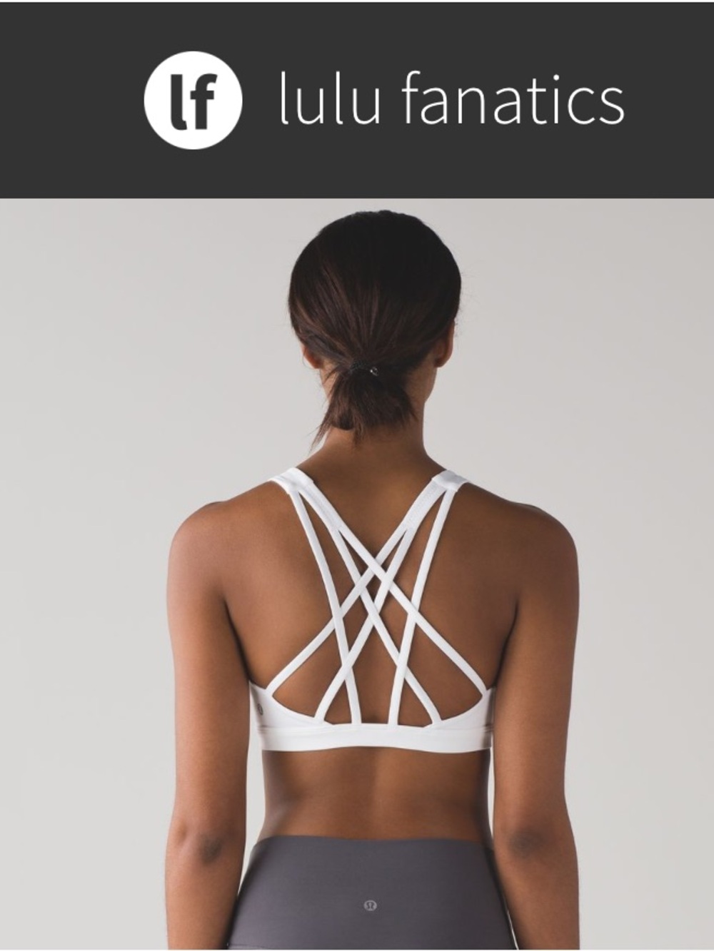 Lululemon Free to Be Serene Sports Bra Sz 6 C D Cup White Neutral Strappy